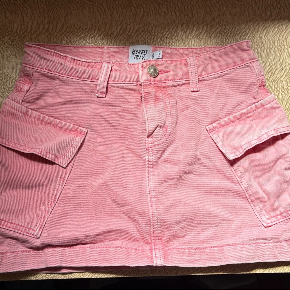 Princess Polly Pink Denim Mini Skirt